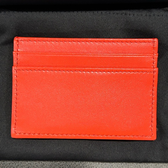 Orange Quilted Leather Card Case with Gold Medallion - Picture 2 of 4